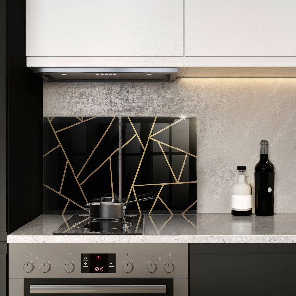 Steklena podloga za rezanje Črna abstrakcija