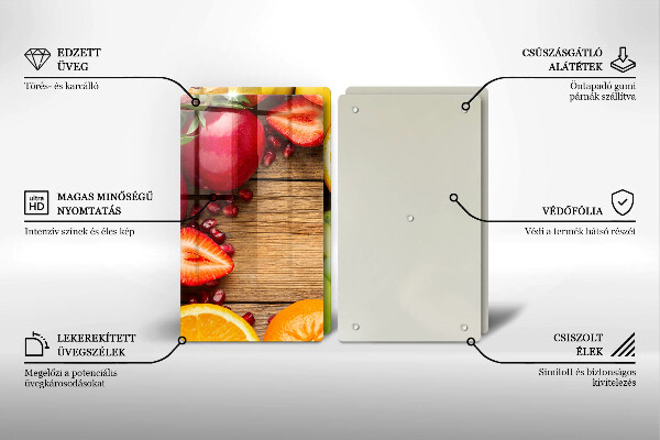 Steklena podloga za rezanje Sveže sadje