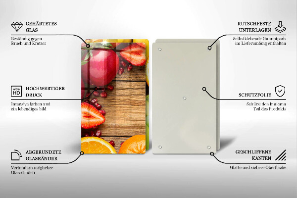 Steklena podloga za rezanje Sveže sadje