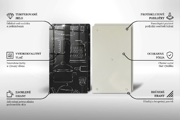Steklena podloga za rezanje Risani kuhinjski dodatki