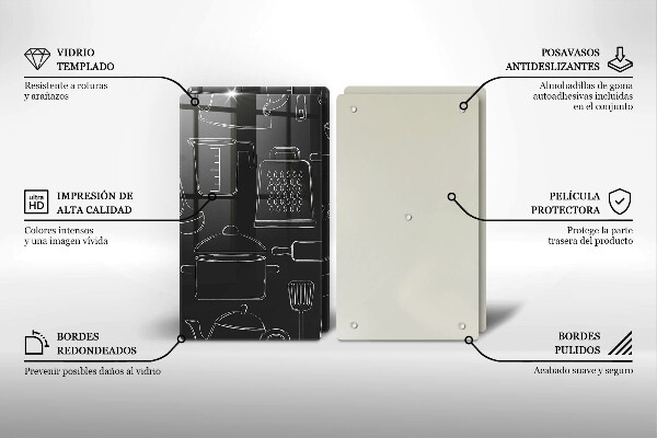 Steklena podloga za rezanje Risani kuhinjski dodatki