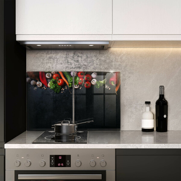 Steklena podloga za rezanje Pisana zelenjava