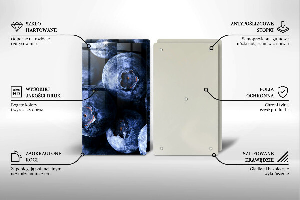 Steklena podloga za rezanje Jagode od blizu