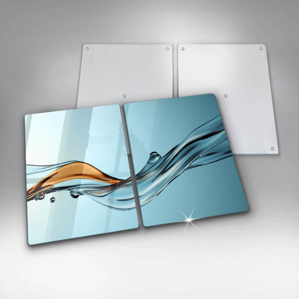 Steklena podloga za rezanje Voda na modrem ozadju