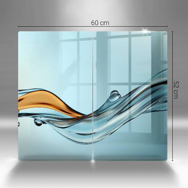 Steklena podloga za rezanje Voda na modrem ozadju