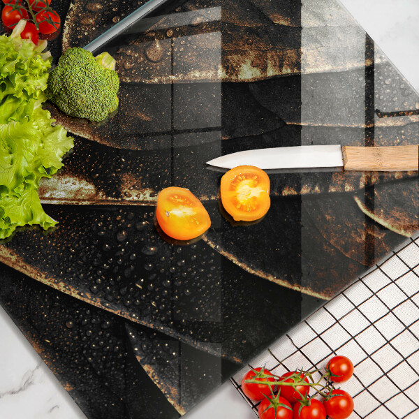 Steklena podloga za rezanje Zlati lističi