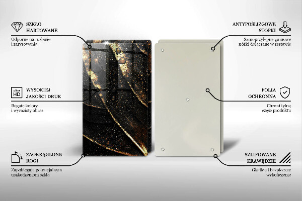 Steklena podloga za rezanje Zlati lističi