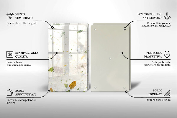 Steklena podloga za rezanje Padajoče listje