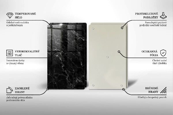 Steklena podloga za rezanje Eleganten marmor