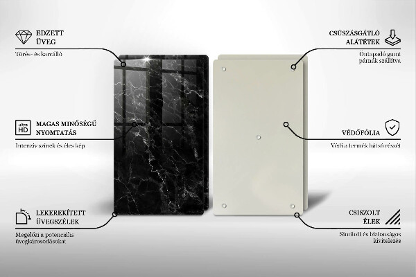 Steklena podloga za rezanje Eleganten marmor