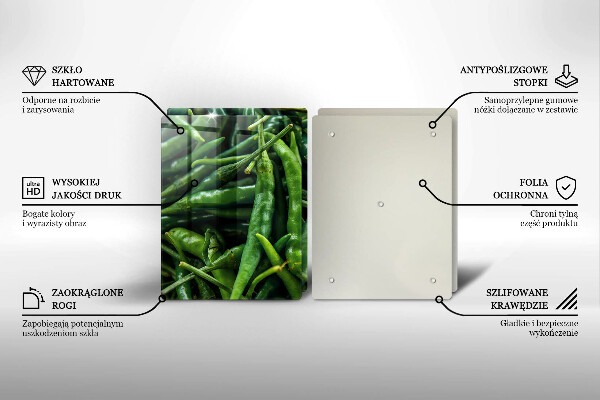 Steklena podloga za rezanje Grahovi stroki