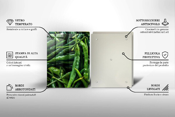 Steklena podloga za rezanje Grahovi stroki
