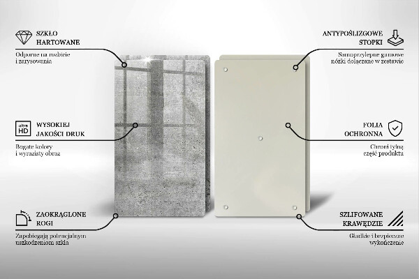 Steklena podloga za rezanje Tekstura betona
