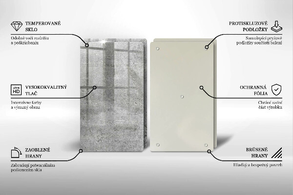 Steklena podloga za rezanje Tekstura betona