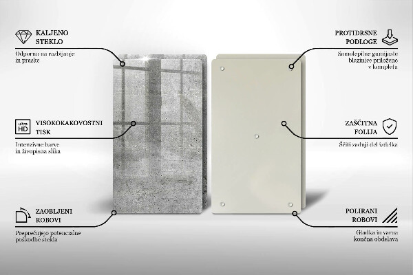 Steklena podloga za rezanje Tekstura betona