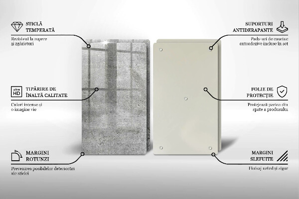 Steklena podloga za rezanje Tekstura betona