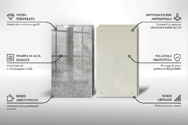 Steklena podloga za rezanje Tekstura betona