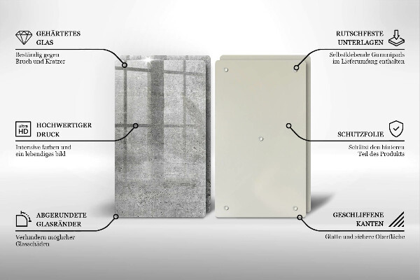 Steklena podloga za rezanje Tekstura betona