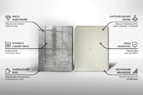 Steklena podloga za rezanje Tekstura betona