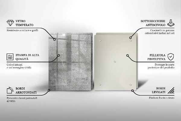 Steklena podloga za rezanje Tekstura betona
