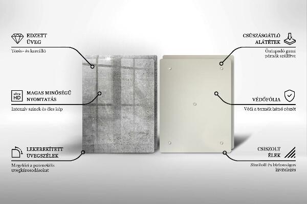 Steklena podloga za rezanje Tekstura betona