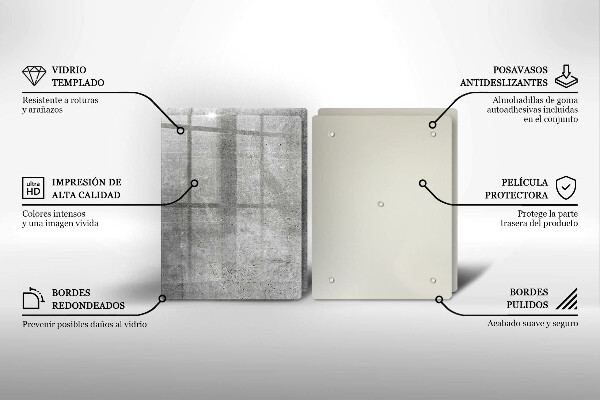 Steklena podloga za rezanje Tekstura betona