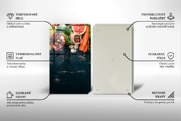 Steklena podloga za rezanje Sadje in zelenjava