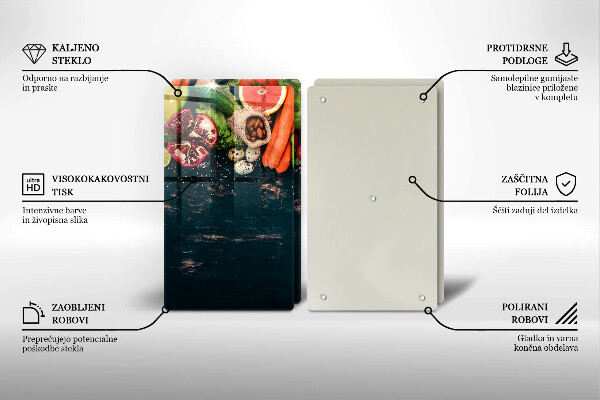 Steklena podloga za rezanje Sadje in zelenjava