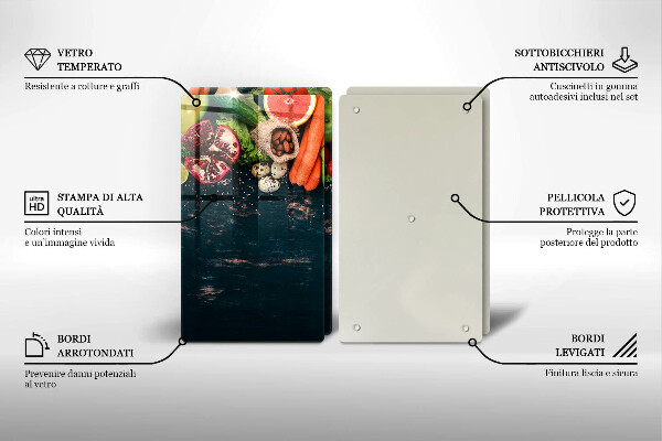 Steklena podloga za rezanje Sadje in zelenjava