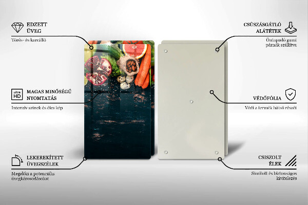 Steklena podloga za rezanje Sadje in zelenjava