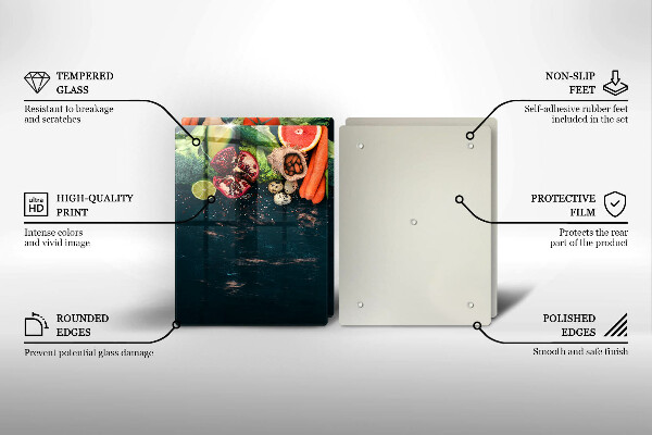 Steklena podloga za rezanje Sadje in zelenjava