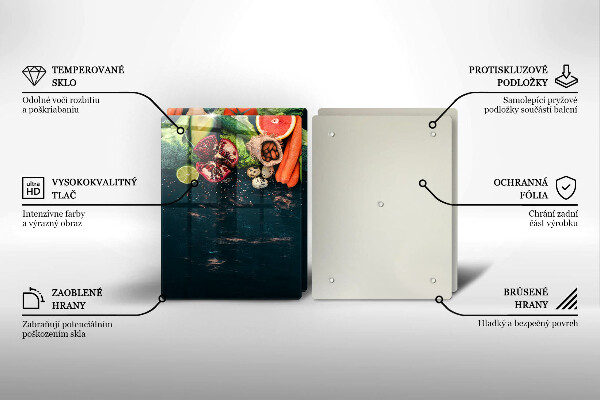 Steklena podloga za rezanje Sadje in zelenjava