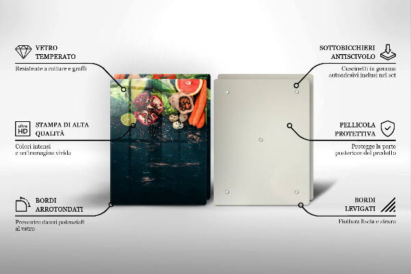 Steklena podloga za rezanje Sadje in zelenjava