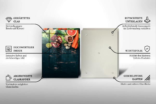 Steklena podloga za rezanje Sadje in zelenjava