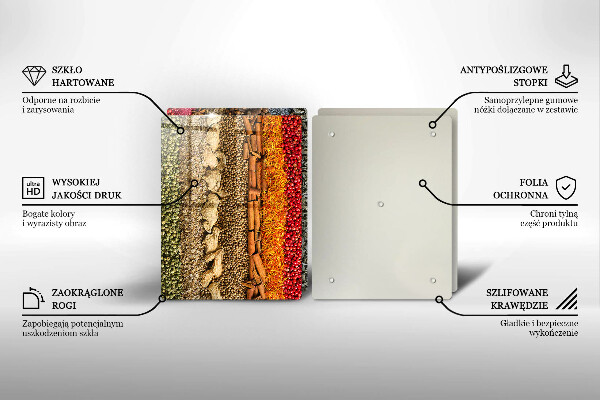 Steklena podloga za rezanje Pisane začimbe