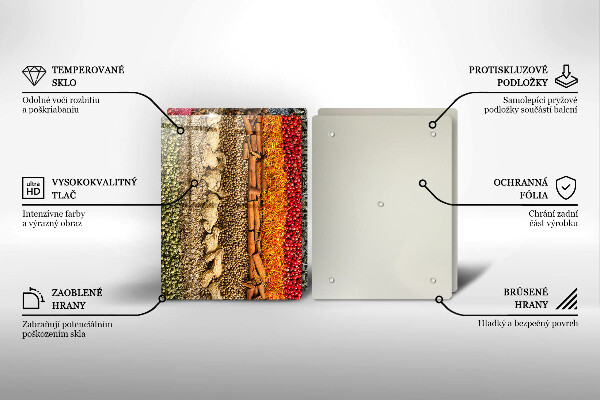 Steklena podloga za rezanje Pisane začimbe