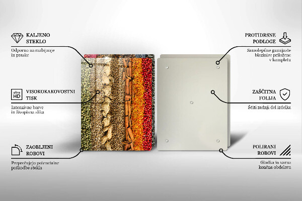 Steklena podloga za rezanje Pisane začimbe