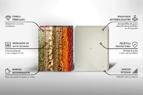 Steklena podloga za rezanje Pisane začimbe
