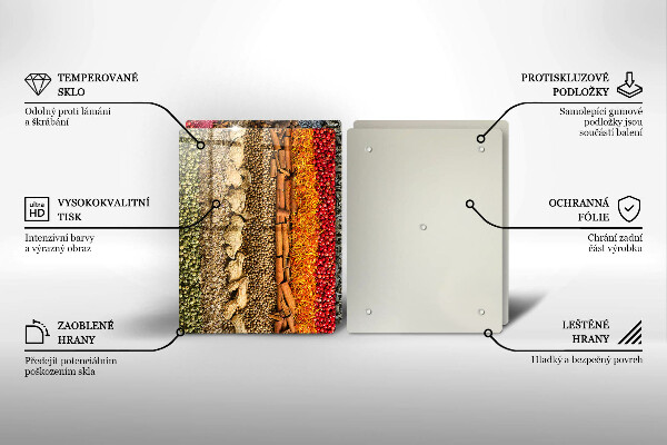 Steklena podloga za rezanje Pisane začimbe