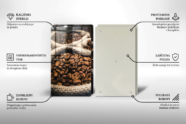 Steklena podloga za rezanje Vrečke kavnih zrn