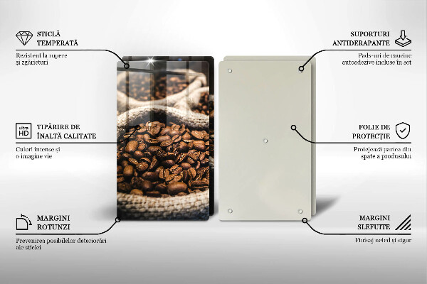 Steklena podloga za rezanje Vrečke kavnih zrn