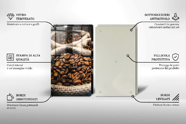 Steklena podloga za rezanje Vrečke kavnih zrn