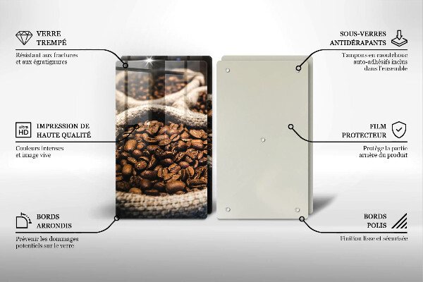 Steklena podloga za rezanje Vrečke kavnih zrn