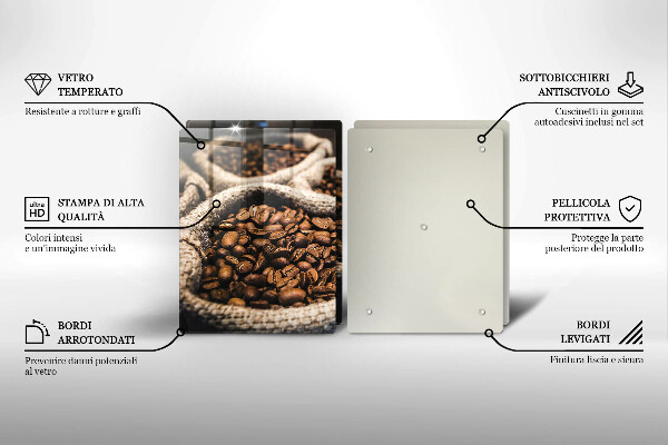 Steklena podloga za rezanje Vrečke kavnih zrn