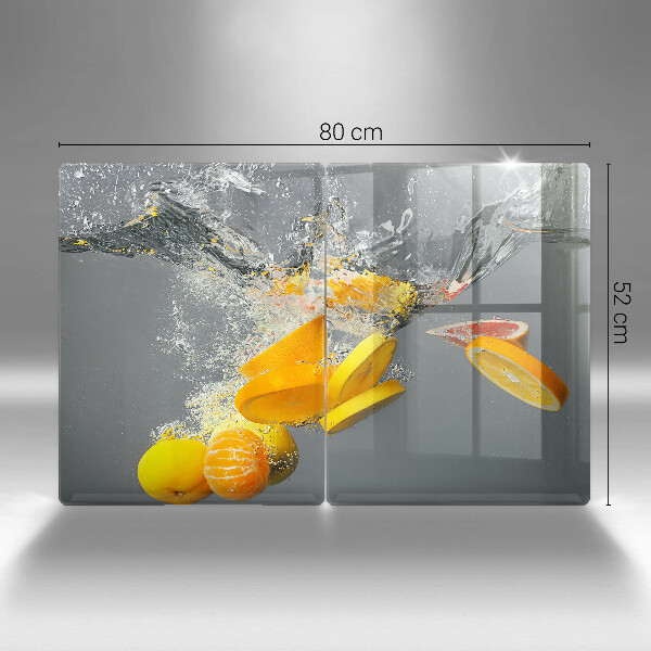 Steklena podloga za rezanje Limone v vodi