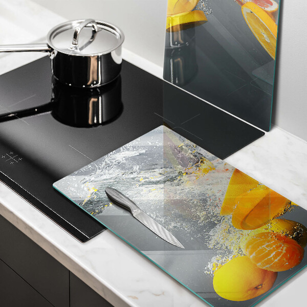 Steklena podloga za rezanje Limone v vodi