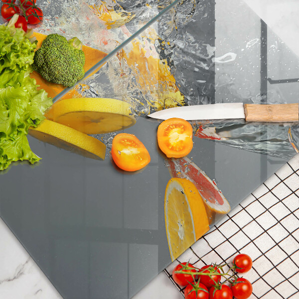 Steklena podloga za rezanje Limone v vodi