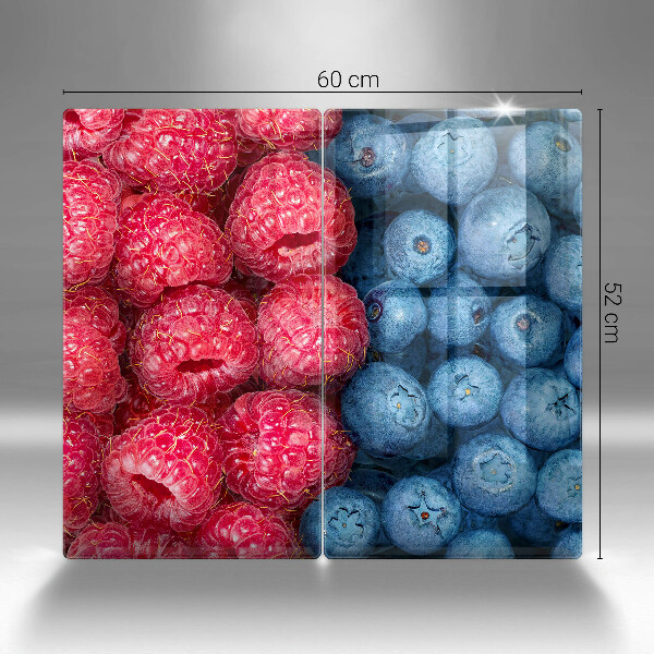 Steklena podloga za rezanje Plodovi malin in borovnic