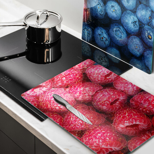 Steklena podloga za rezanje Plodovi malin in borovnic