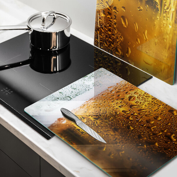 Steklena podloga za rezanje Moker kozarec piva